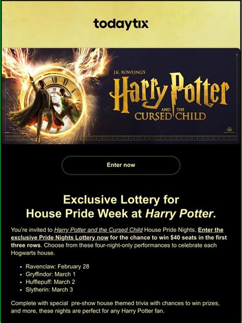 harry potter lottery|todaytix harry potter lottery.